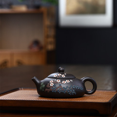 Yixing raw mine black gold sand Suihan Sanyou Dongpo stone scoop purple sand pot pure handmade household teapot purple sand tea set