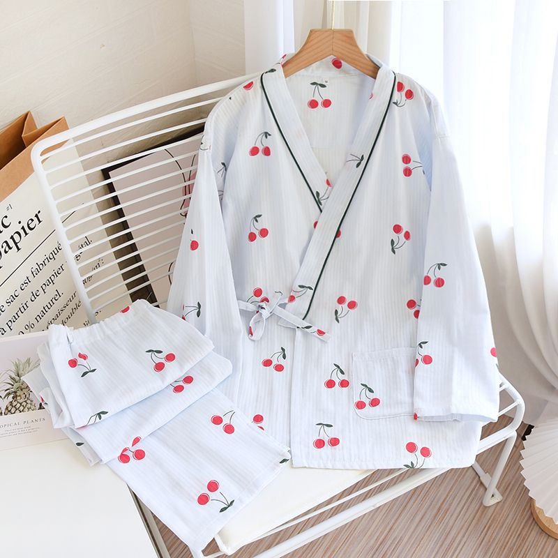 측면 개구부 - 빈 거즈 - 체리 - 블루