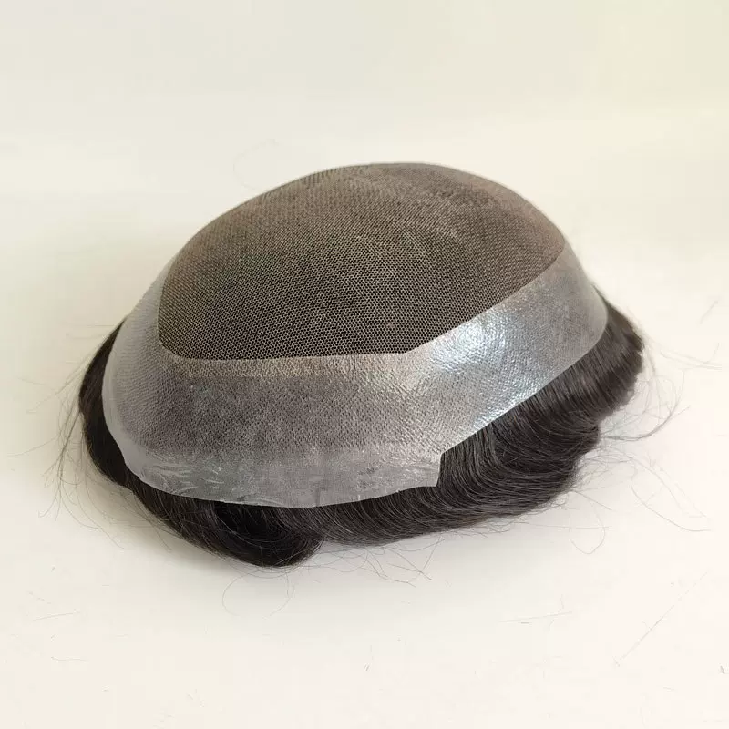 外贸男士假发发块仿瑞士网Australia手勾发际线逼真自然头顶补发