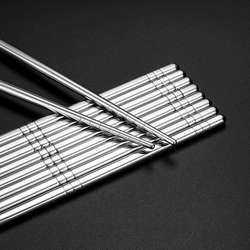 304 square stainless steel chopsticks for home non-slip personalized kitchen insulation hollow Korean chopsticks home decoration chopsticks