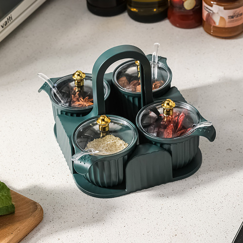 Wholesale Nordic Creative Kitchen Spice Jar Set Household Handheld Spice Jar Combo with Transparent Lid Condiment Box