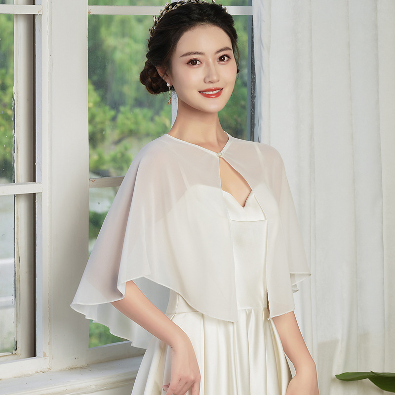 Pearl Chiffon Shawl For Sun Protection Lightweight Scarf_voghion.com