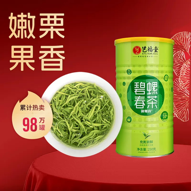 年货包装2025年新茶艺福堂茶叶绿茶明前特级碧螺春10+厂家批发