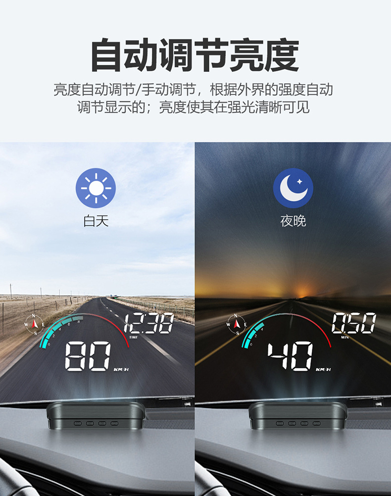 High-Definition Car Hud Head-Up Display Car S Instrument Speedometer Truck Van Speed Projector M22