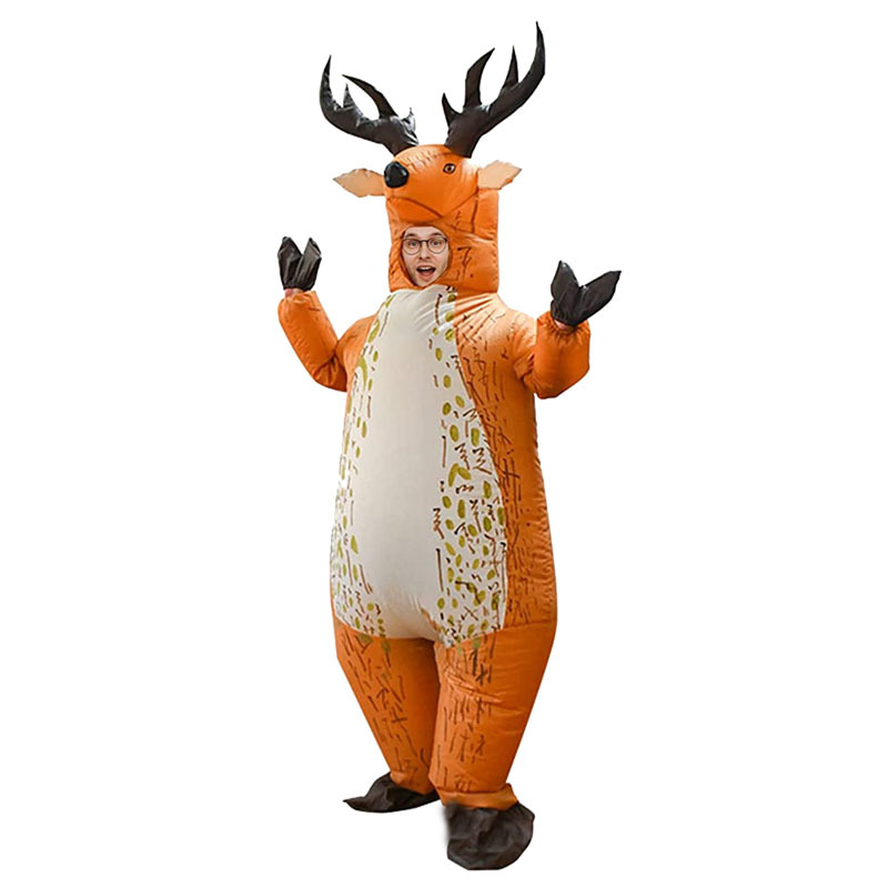 Cosplay transfronterizo Halloween Navidad hombre de pan de jengibre montar ciervo fiesta inflable accesorios divertidos actuación a pie
