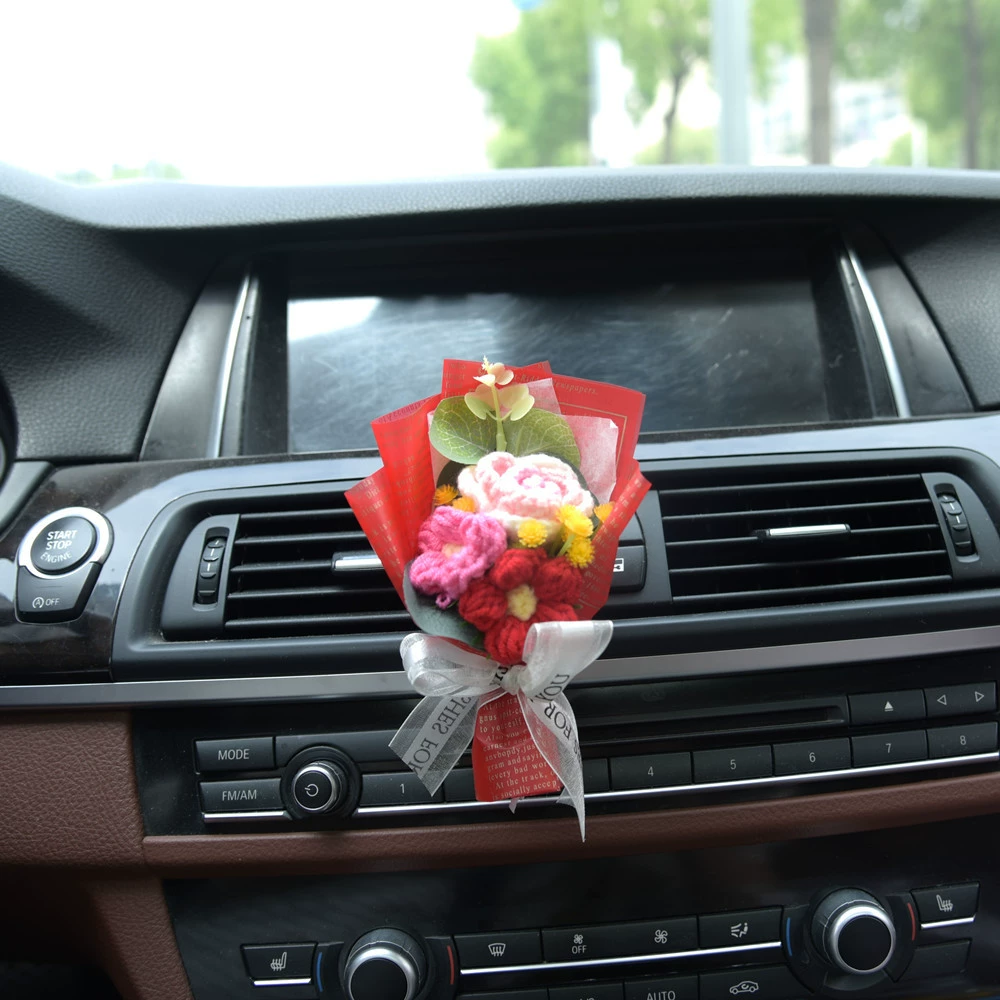 989 Вязаный вручную букет из шерсти, выход воздуха в автомобиль, духи и ароматы, интерьер авто
