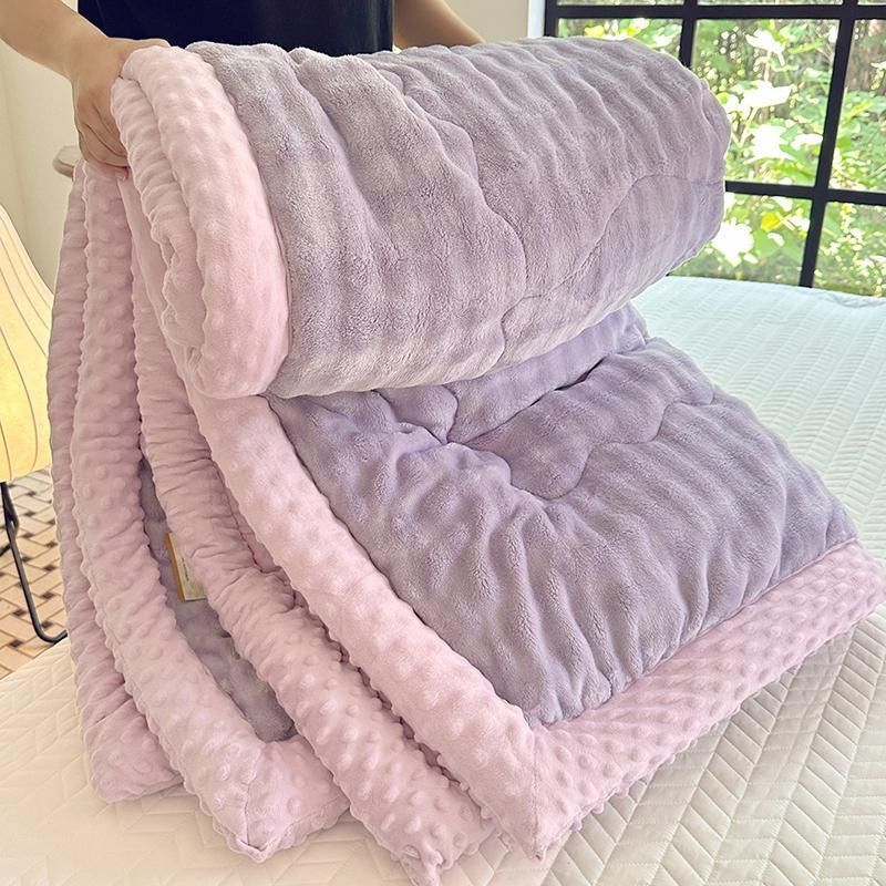 Machine Washable Rabbit Fleece Bean Bag Blanket, Thickened Warm Winter Spring and Autumn Student Dormitory Blanket Cover, All-Season Universal