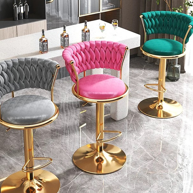 Silla de bar silla de bar taburetes altos modernos silla de respaldo simple silla giratoria silla de caja alta silla de recepción elevación image 4