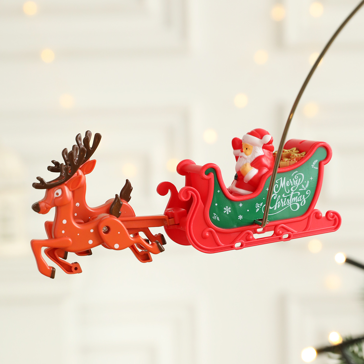 Nuevo árbol giratorio transfronterizo estrella eléctrica Santa Alce árbol de Navidad estrella superior regalo de juguete para niños