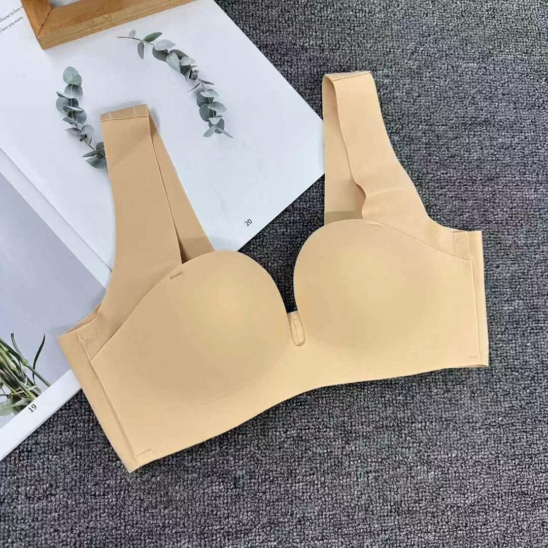 613 # Ropa interior sin costuras para mujer, pechos pequeños de verano, juntados, senos secundarios, senos planos antiflacidez, deportes especiales sin anillo de acero