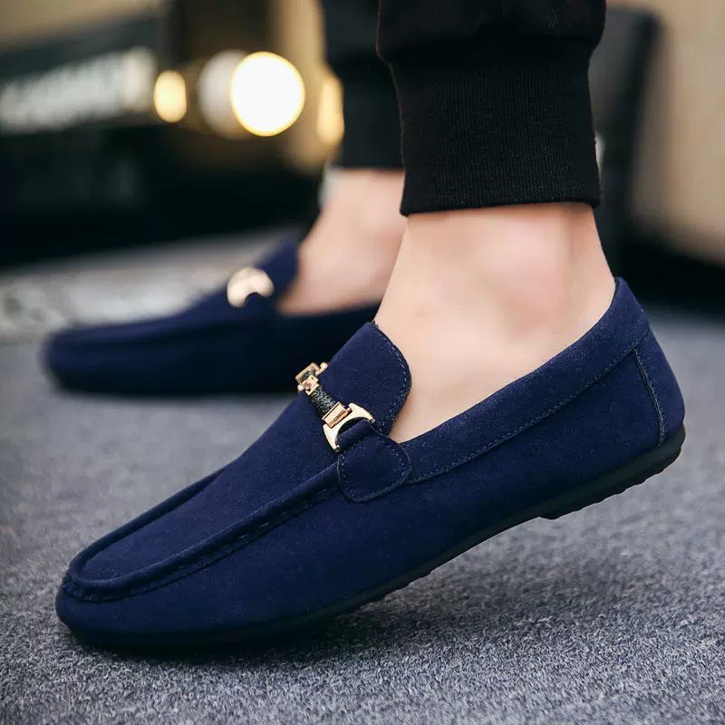 Men's driving shoes loafers, casual slip‑on, sizes 39–44, colors red/blue/black