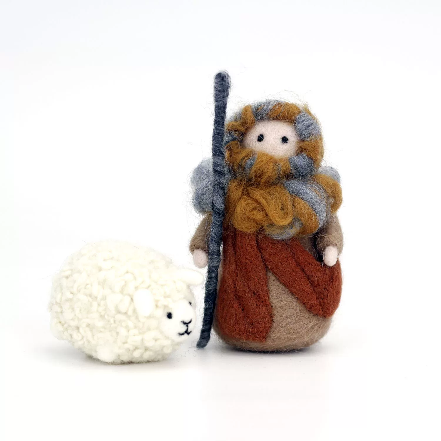 Wool felt Christmas doll set, English tutorial, multiple characters and craft tools