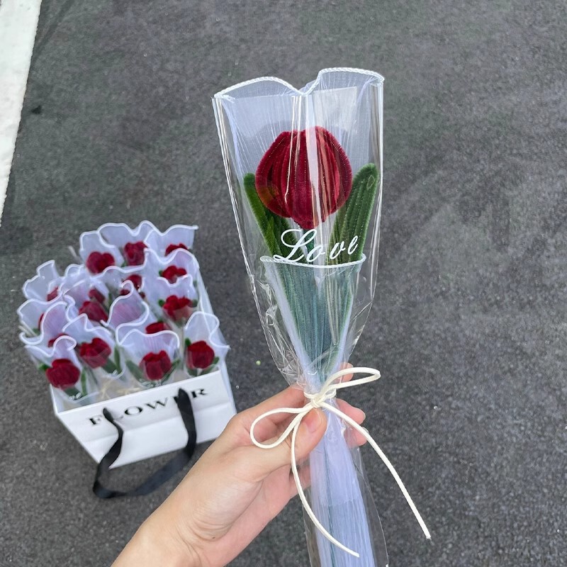 创意郁金香扭扭棒花束手工diy材料包送员工长辈毕业季礼物礼品花|undefined