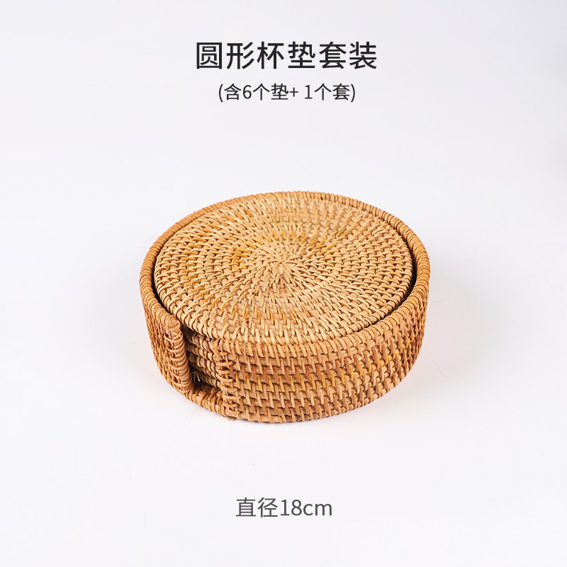 Posavasos de ratán vietnamita, teteras hechas a mano, ceremonia del té, juego de té, mantel de aislamiento térmico, mesa de comedor, plato de salud a prueba de escaldaduras, taza