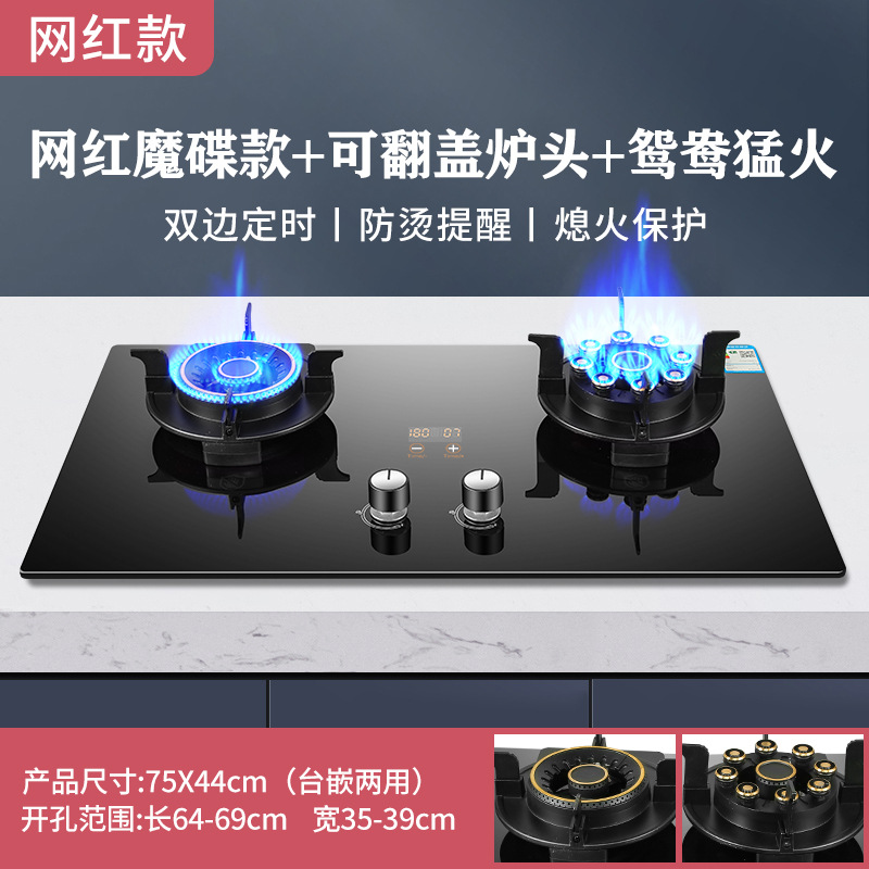 Venta al por mayor buena esposa estufa de gas estufa doble estación de gas natural doméstico gas licuado integrado estufa de gas estufa de fuego