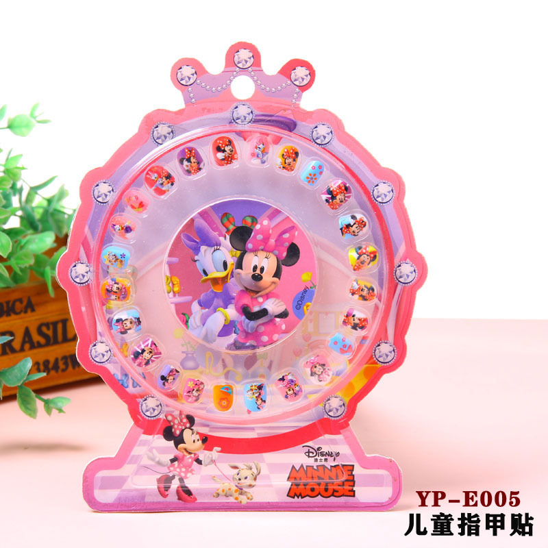 Genuino autorizado de los niños de dibujos animados de diamantes Pegatinas de oído hielo princesa uñas pegatinas chica uñas pegatinas con lima de uñas