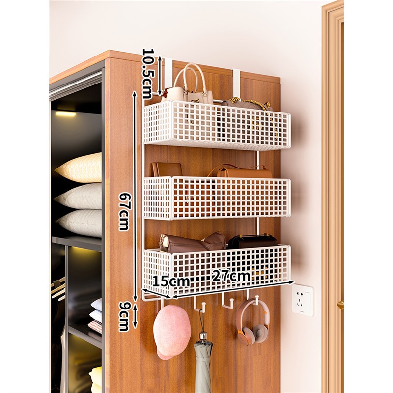 흰색 3단 중형 후크(캐비닛 측면 모델)