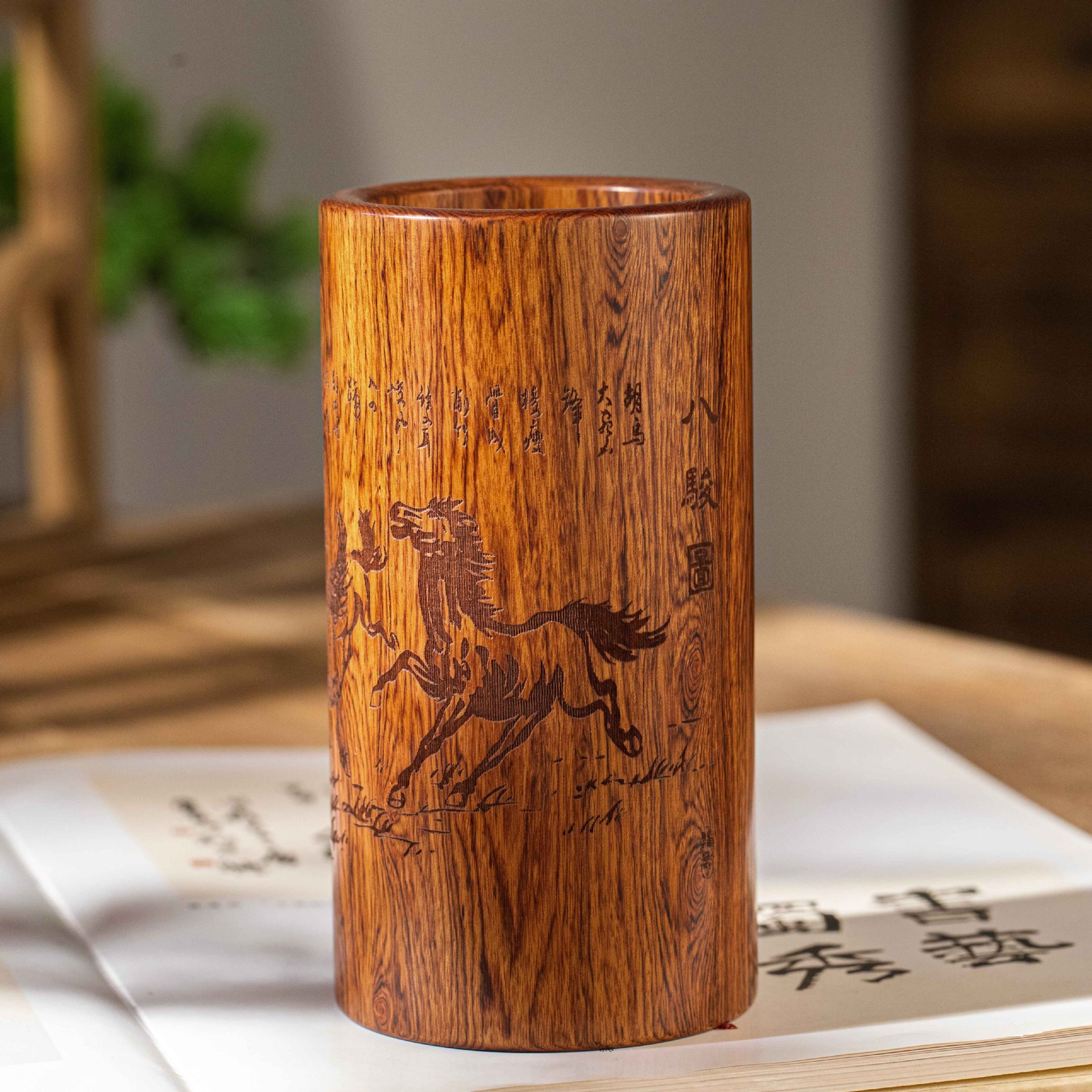 중간 라운드 펜 용기-8 Juntu (신 가지 나무)