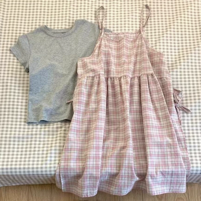 Корейские girl summer outfits — полный комплект новых сладко-детских креплений в стиле dopamine