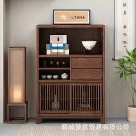 中式老榆木博古架古董花瓶展示架多宝阁实木展示柜茶室茶具陈列柜