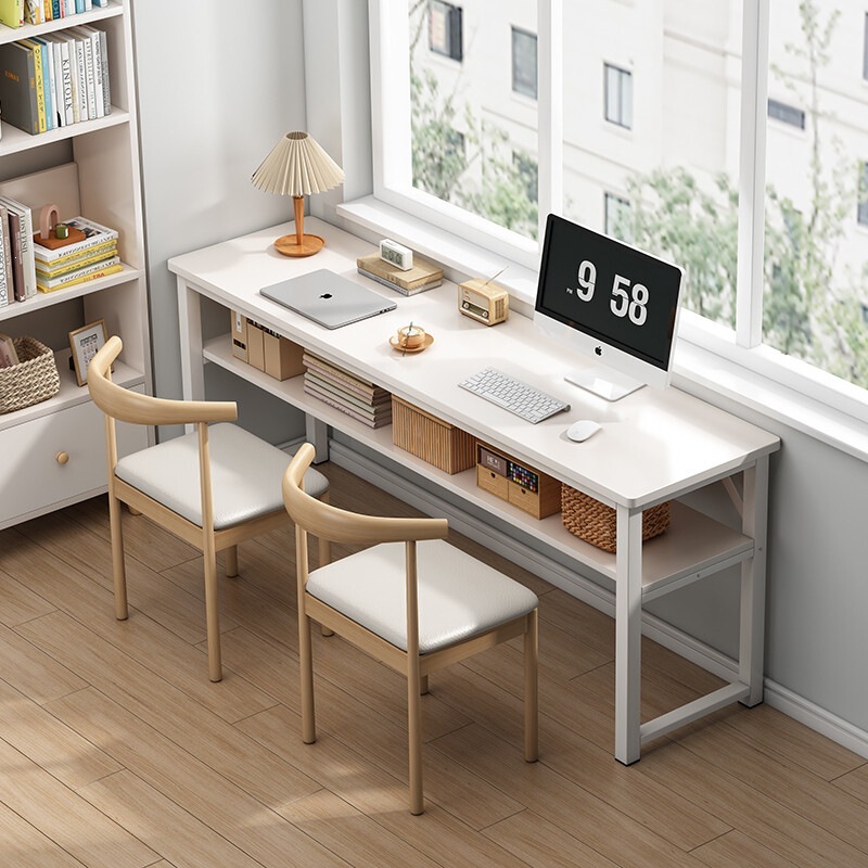 Simple long table, double-person desk, student home study desk, computer desk, office desk, wall-mounted ultra-narrow table Simple long table, double-person desk, student home study desk, computer desk, office desk, wall-mounted ultra-narrow table