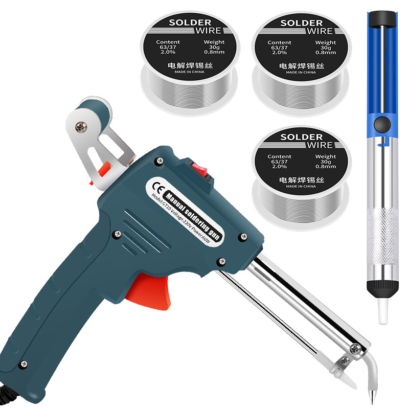 Suministro transfronterizo de mano tipo de calefacción externa calefacción interna pistola de soldadura eléctrica traje de hierro de soldadura manual de alimentación de estaño soldador 60W