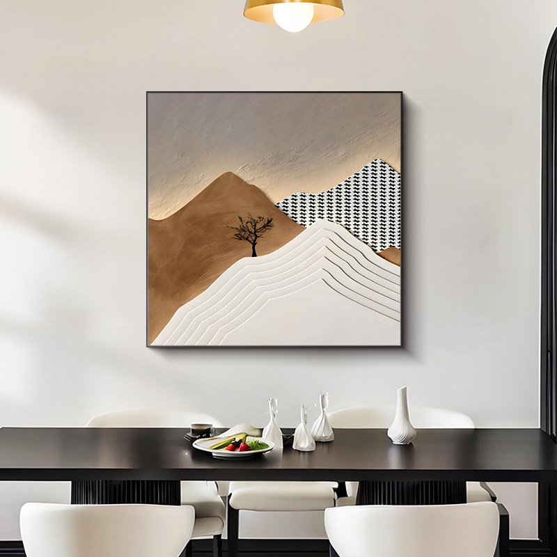 Blanco y negro gris abstracto decoración de comedor pintura moderna simple alta sensación de arte sala de estar colgar pintura pintura dormitorio pintura mural de mesa de comedor