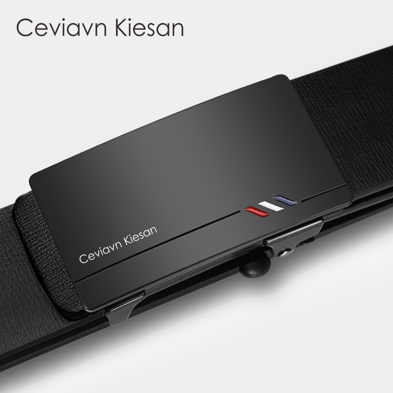 Ceviavn kiesan correa de cuero de los hombres Venta caliente desdentado hebilla automática de negocios fabricante de Cinturón de piel de vaca en stock