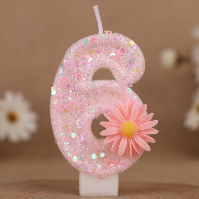 クロスボーダー Amazon Xiyin クリエイティブ ピンクひまわりデジタル誕生日キャンドル ケーキ デコレーション 0-9 デジタル キャンドル用|undefined