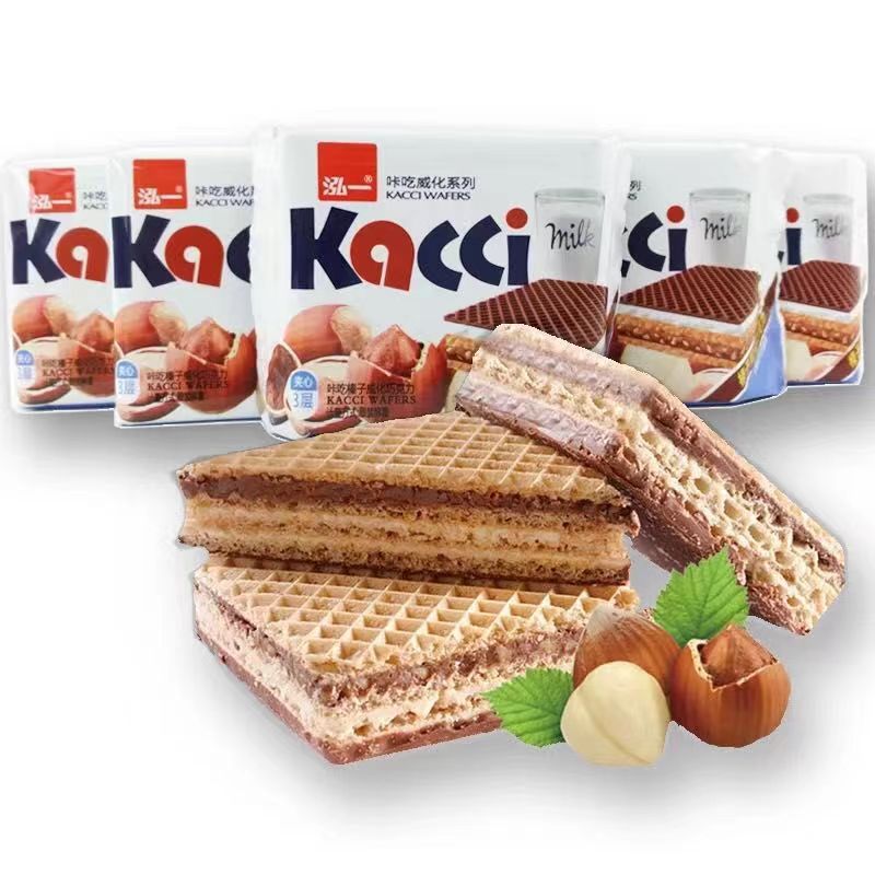 Hóng Yī Kā Eat Wafer Cookies Hazelnut Almond Cream Wafer Filled Cookies 1 Piece 4 Pounds