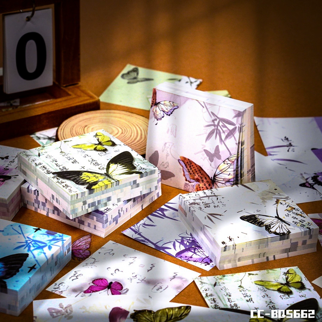 Серия раскраски Dream Butterfly Notes 200 Национальный стиль Серия База материалы Примечание бумага заметки