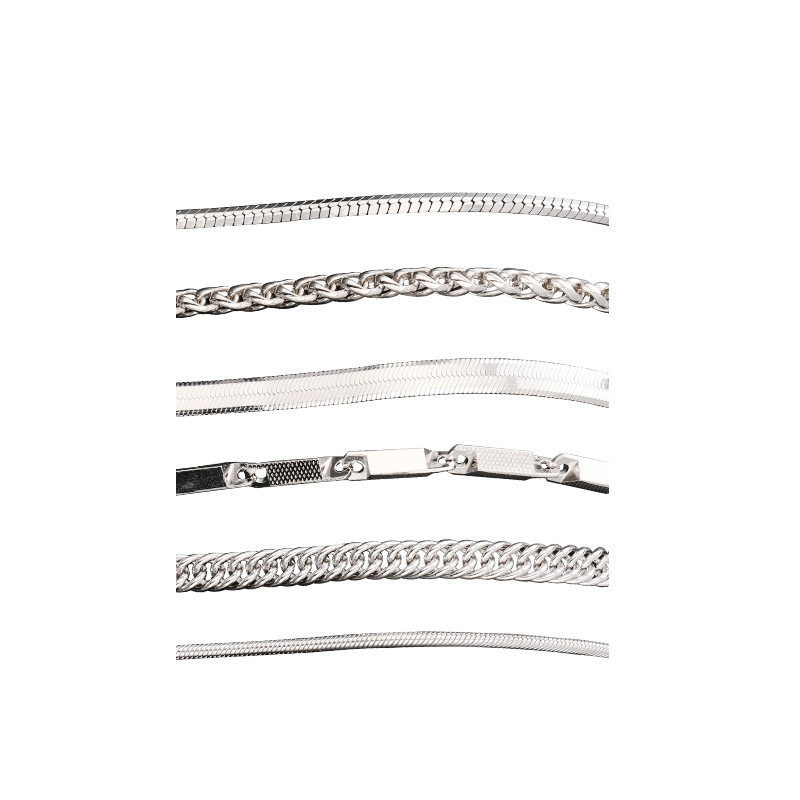 Collar de cadena cubana de plata de ley 925 5mm Cadena de látigo de caballo de hip-hop para hombre Estilo grueso dominante Cadena de clavícula para hombre Sentido de alta gama