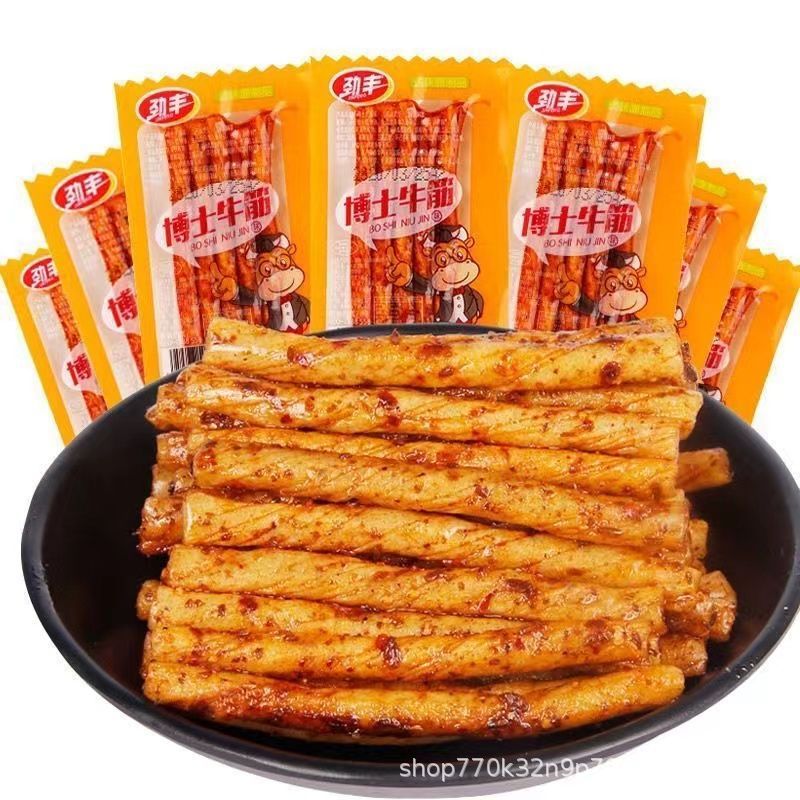 Dr. Jinfeng Beef Tendon Hot Strip Small Package Childhood Nostalgia Small Snacks Vegetable Beef Tendon Snacks 90 Memories Spicy Food
