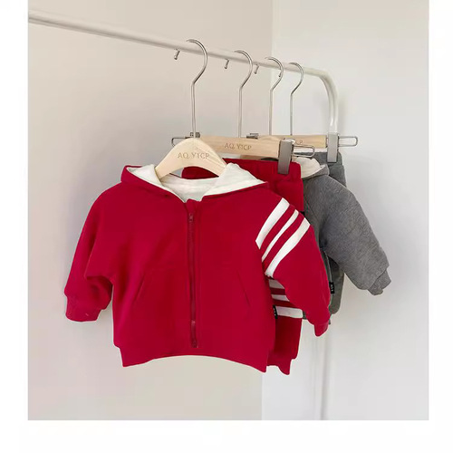 Men's Padded Set Children's Fashion Trendy Baby Autumn/Winter Sports Two-Piece Set Stylish Baby Winter Clothing