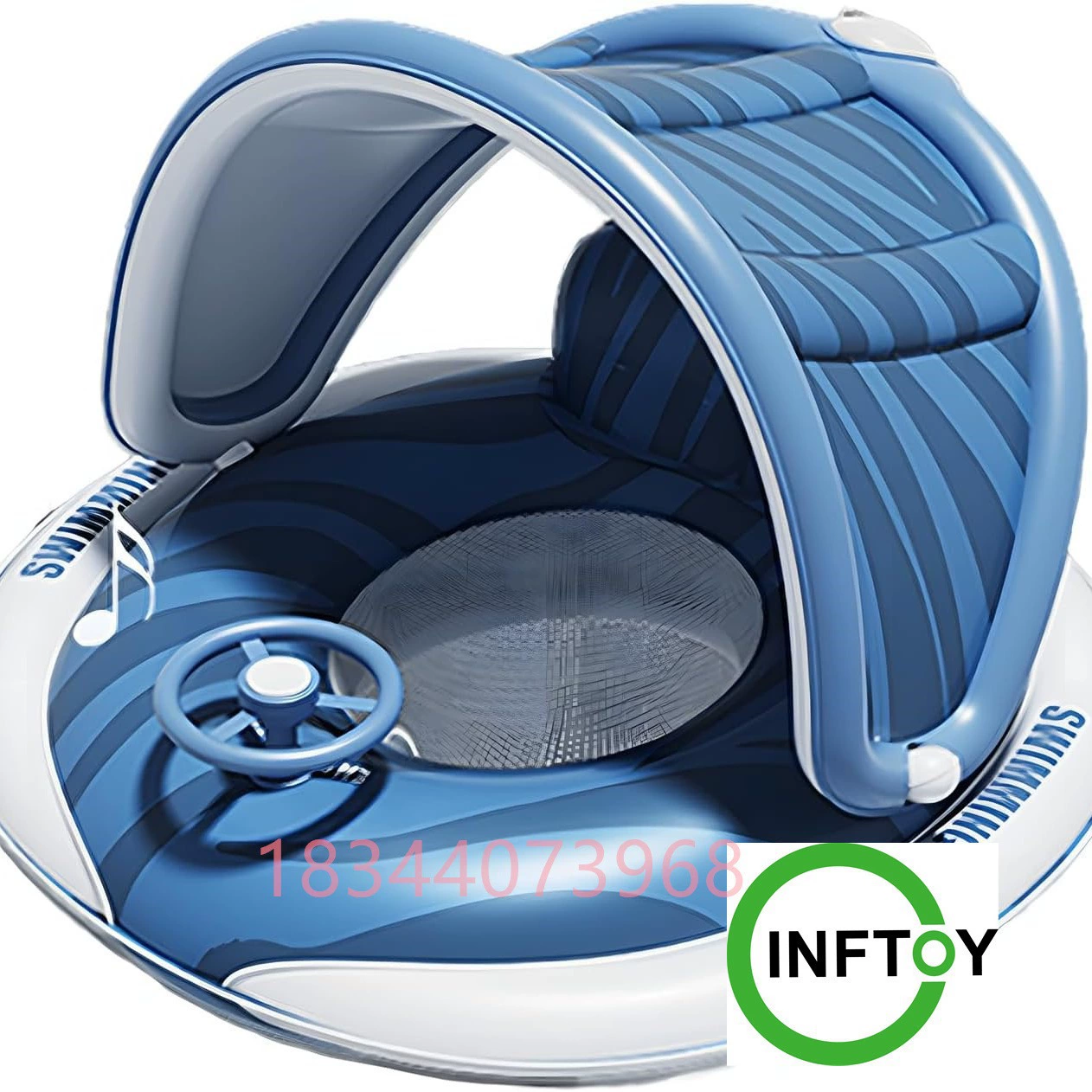 Встроенный ручной насос детский навес плавательный круг детский мультфильм детский надувной маленький сиденье яхты антиопрокидывание плавающей лодки