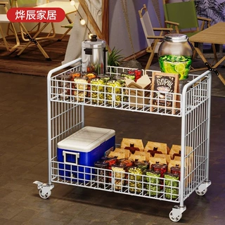 陈列展示摆摊饰品展示夜市车小推车折叠多层货架移动网格置物带轮