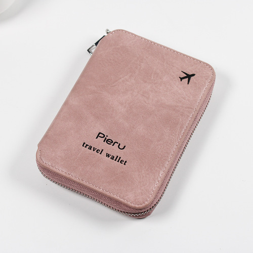 Cross-border multifunctional RFID anti-theft passport holder document bag travel zipper storage bag leather case passport bag