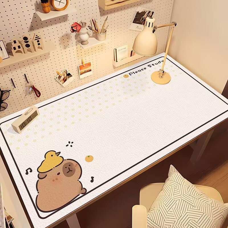 Kapibala 学生デスクマット漫画かわいい使い捨てレザーテーブルクロス耐油防水目の保護特別なデスクトップマット|undefined