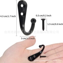 跨境黑色衣钩圆头外套挂钩壁挂式,高级黑色重型金属墙壁 锌合金