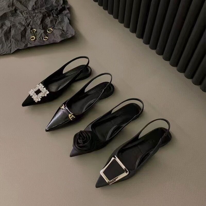 Black sandals flat