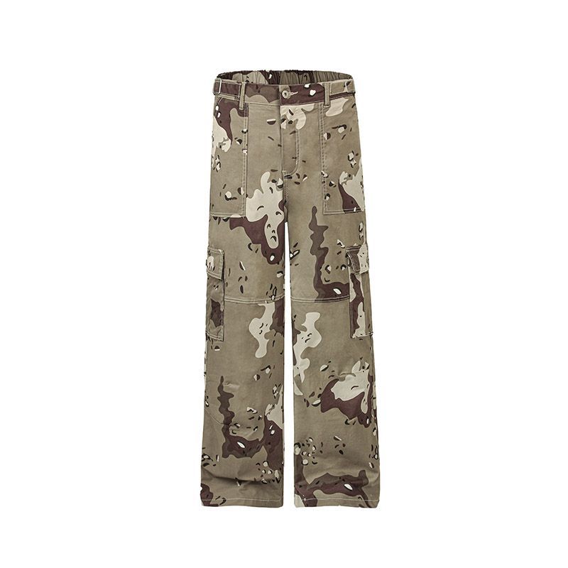 YON MODISH Herren 2024 Herbst Neue amerikanische Straße Trendy Camouflage Arbeitskleidung Taschenhose_voghion.com