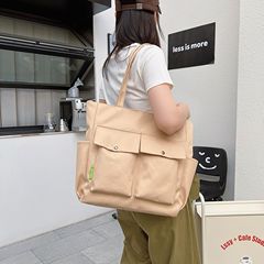 包包女2023新款單肩包百搭大學生上課布包大容量通勤托特包潮