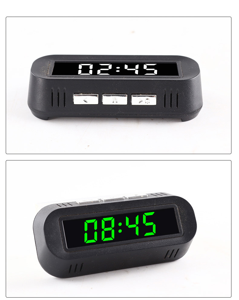 Car Electronic Clock, Car Clock Thermometer, Digital Display, Luminous Multifunctional Car Electronic Watch