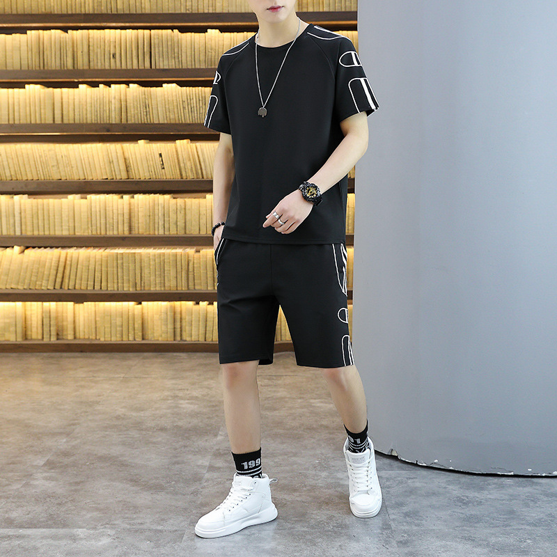Camiseta deportiva de moda masculina de escuela secundaria camiseta de mangas cortas para niños de escuela secundaria junior ropa adolescente de verano dos piezas