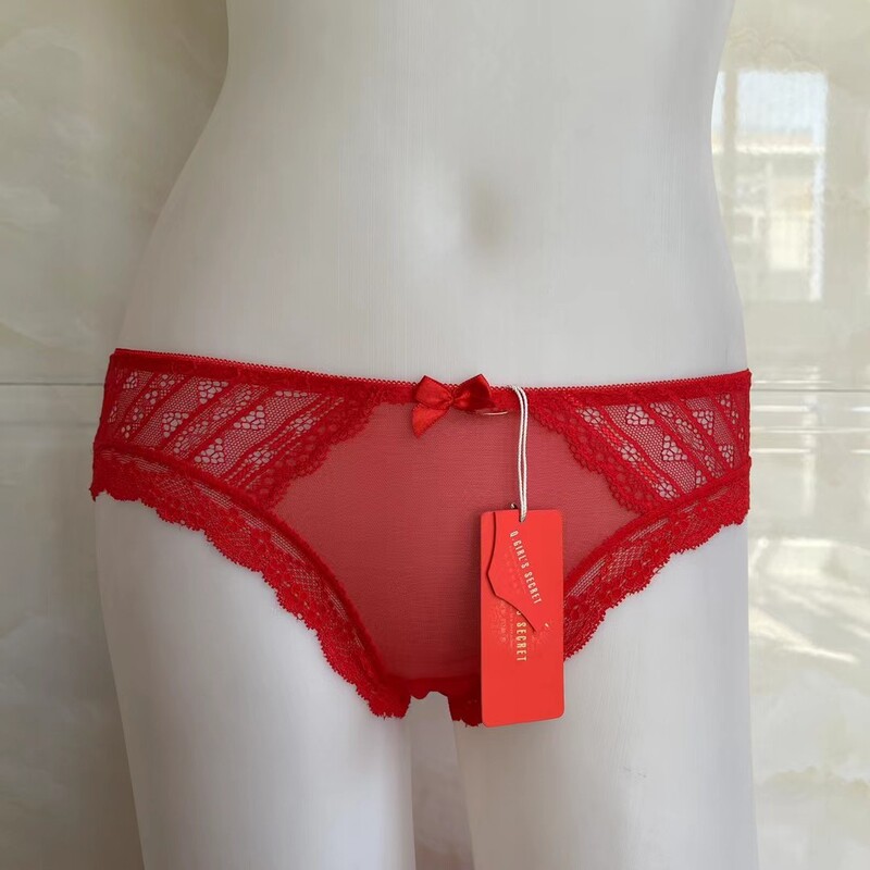 Japanese Style Sexy Lace Underwear Women's Low Waist Hollow-out Briefs Breathable Cotton Crotch Hip Mesh Transparent Lightweight Soft