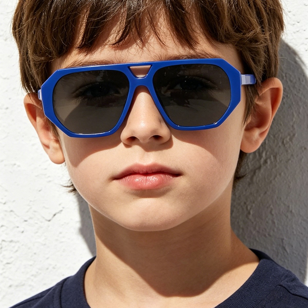 Nuevas gafas de sol de moda estilo aviador de doble puente color caramelo para niños de Rainen, gafas de sol para exteriores con protección solar.