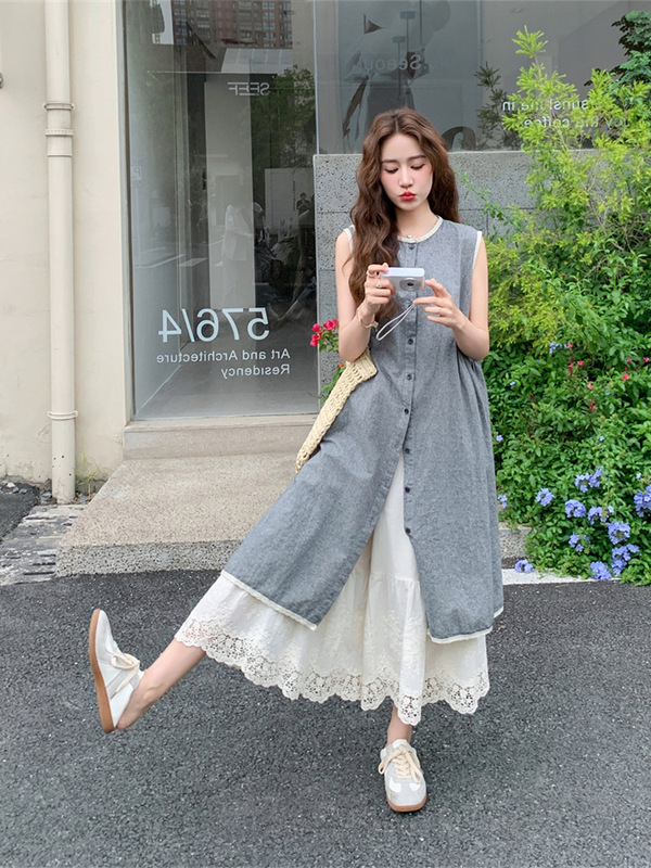 ファットmm特大サイズ150kg雰囲気のあるベストドレス女性の夏の新しいスタイルの見栄えの良いエレガントなスカート|undefined