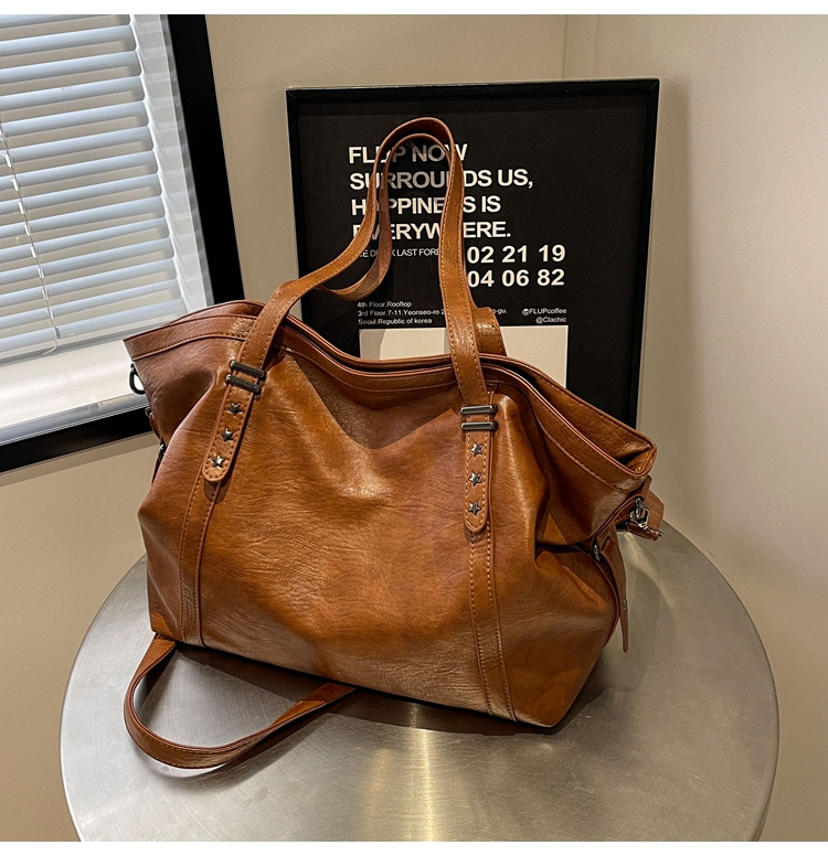 Cross-border large-capacity tote bag for women 2024 New style fashionable single-shoulder bag, retro simple casual crossbody bag for women undefined
