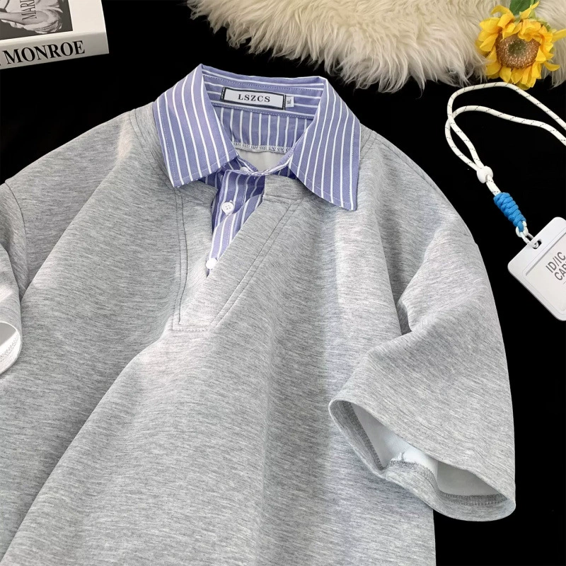 Мужская летняя дизайнерская футболка с открытыми плечами на молнии, большой размер, с половиной рукавов, элитная ниша, американская тяжелая футболка с короткими рукавами