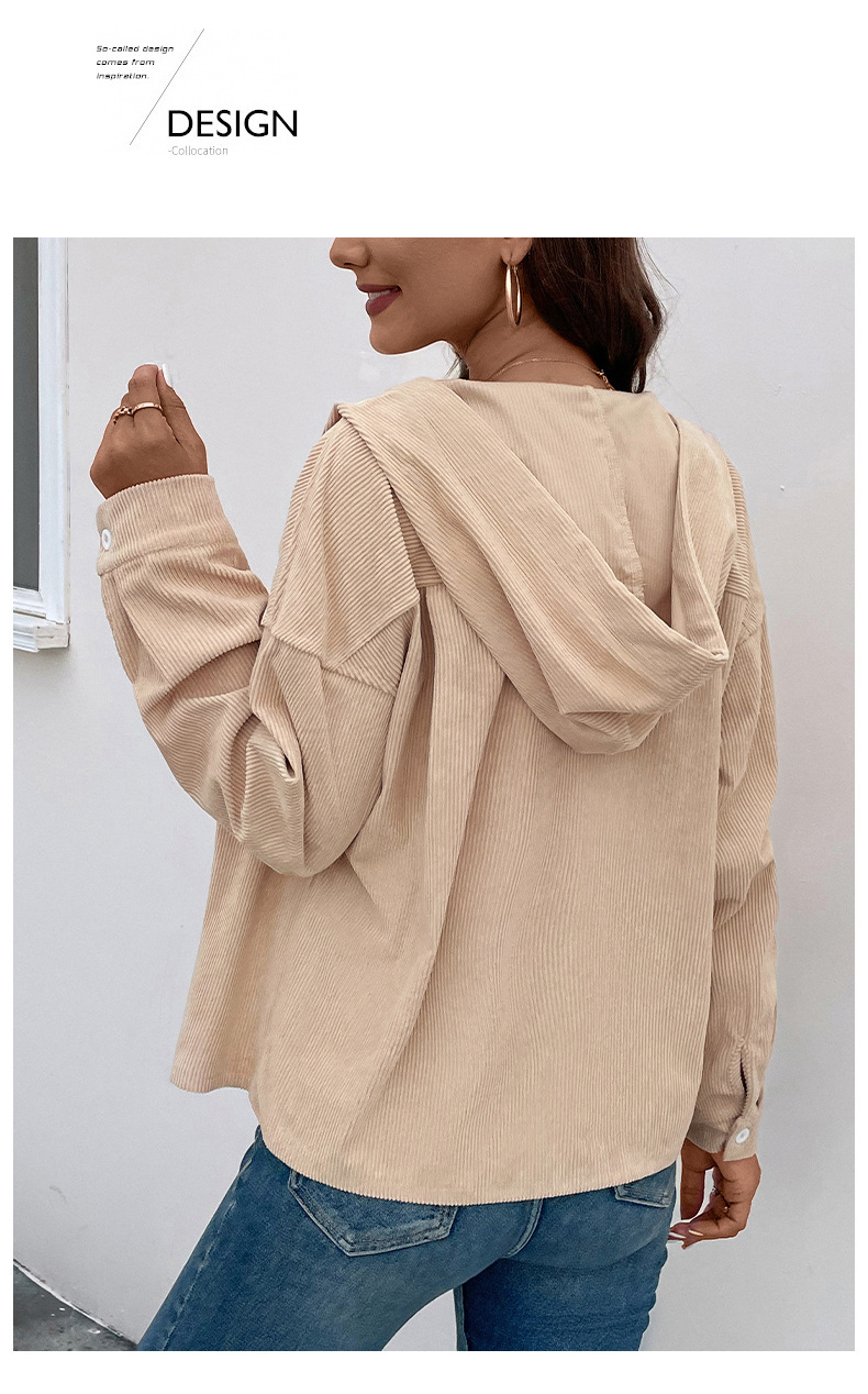 Veste Cardigan Décontractée à Boutons à Revers de Couleur Unie_voghion.com